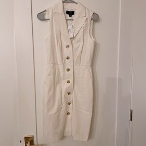 JCREW Off White Dress with Tortoise Shell Buttons - BRAND NEW with Tags